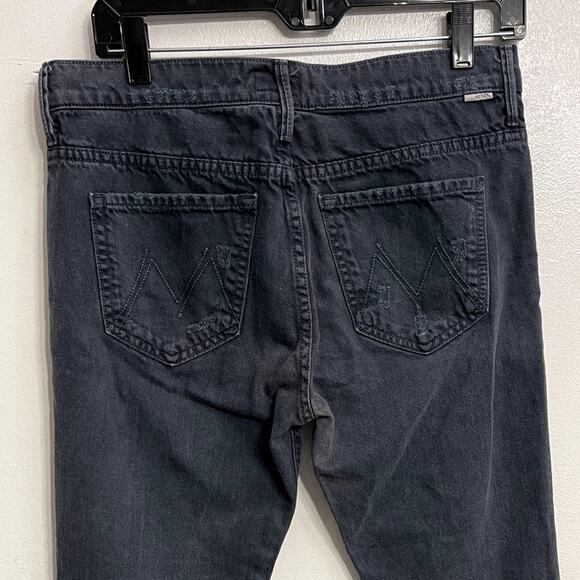 Mother Denim Jeans The Nomad Crop Fray Faded Black Size 26 Grunge Emo Goth - Picture 4 of 5